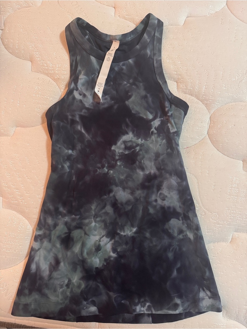 lululemon athletica Black and Dark Gray Tie-Dye Tank Top